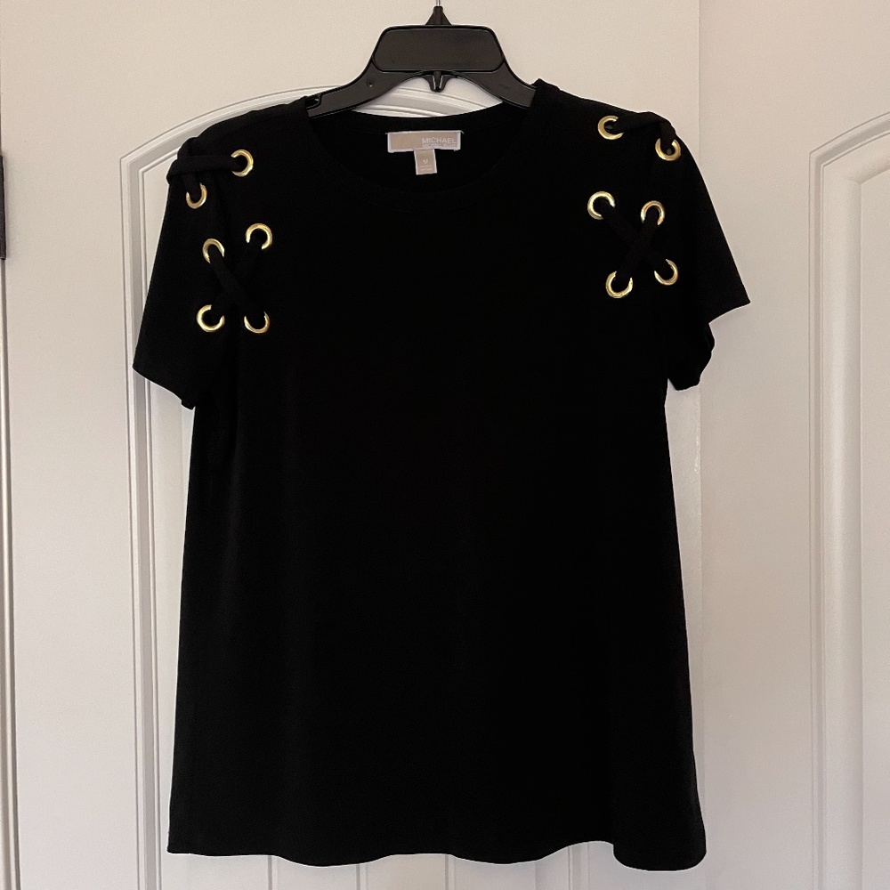 Michael Kors Black and Gold Top